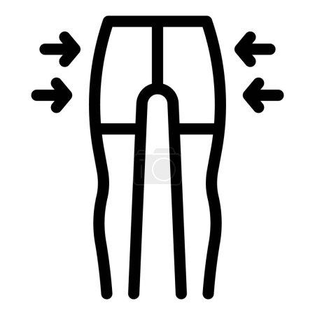 Simple black icon illustrating the concept of a slimming waist as a representation of weight loss
