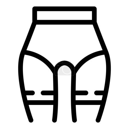 Schwarze Linie Ikone der hochtaillierten Shorts für Frauen, geeignet für Mode und Bekleidungsdesigns