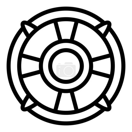 Vector illustration of a lifebuoy in a bold line art style, isolated on white