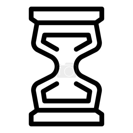 Simple black outline of an hourglass, representing time management and deadlines, in vector format