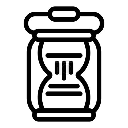 Black line illustration of an hourglass representing time management and deadlines
