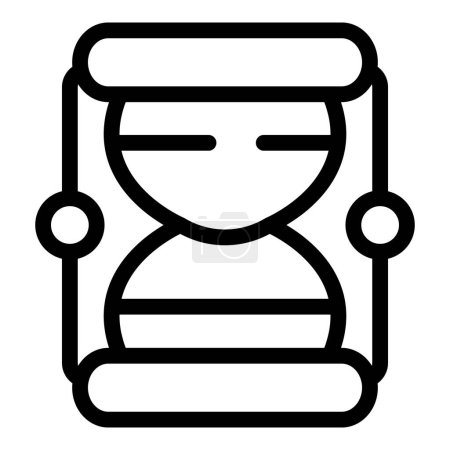 Black outline vector icon illustration of an hourglass representing time management