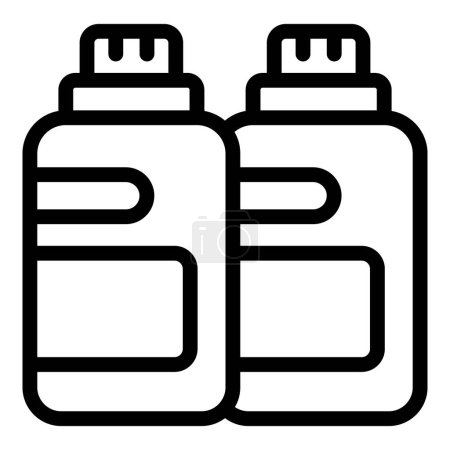 Black and white vector icon of two condiment squeeze bottles, ideal for graphical interfaces