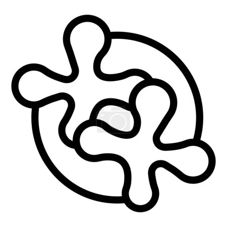 Illustration en noir et blanc d'un symbole yin yang stylisé avec une touche moderne