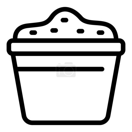 Simplistic line drawing of a cupcake, ideal for coloring books and minimalistic designs