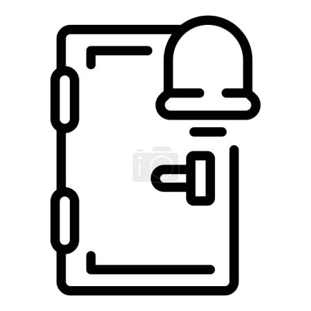 Line art icon of a contemporary door featuring a handle and sidelight