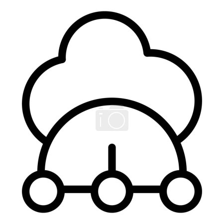 Simplistic black and white cloud computing icon representing digital network technology