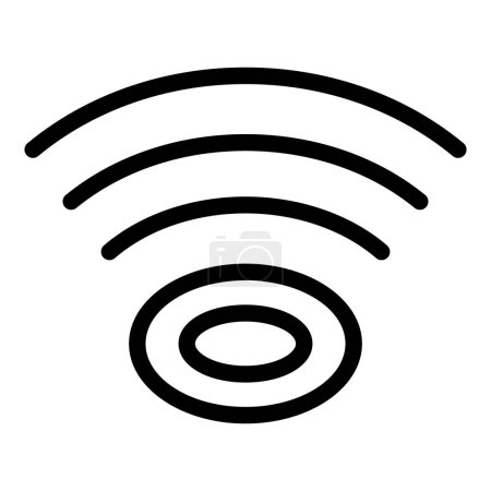 Simple high contrast illustration of a wifi signal icon on a white background