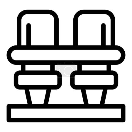 Illustration d'icône vectorielle de sièges de théâtre dans un style d'art linéaire simple sur un fond blanc