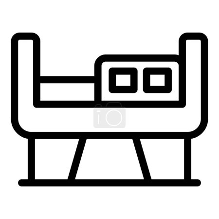 Simple line icon design of a hospital bed, ideal for medical infographics