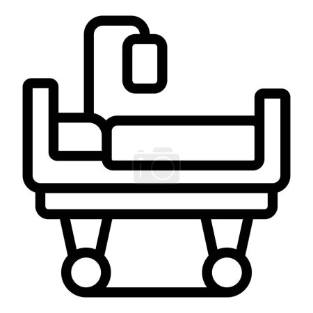 Simple line drawing of a hospital bed, ideal for medicalthemed graphic projects