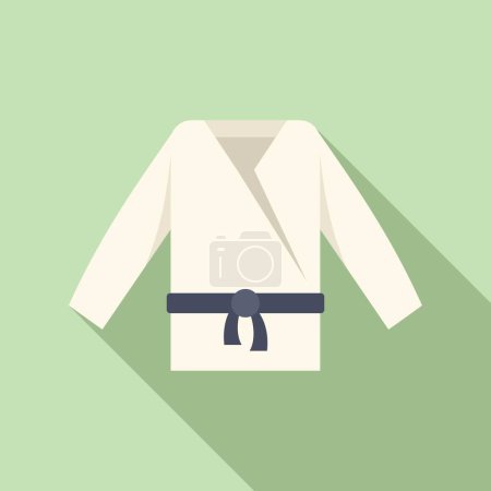 Stylized icon of a traditional karate gi with a black belt, suitable for martial arts content