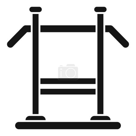 Illustration for Vector illustration of gymnastic parallel bars icon in a bold black silhouette - Royalty Free Image