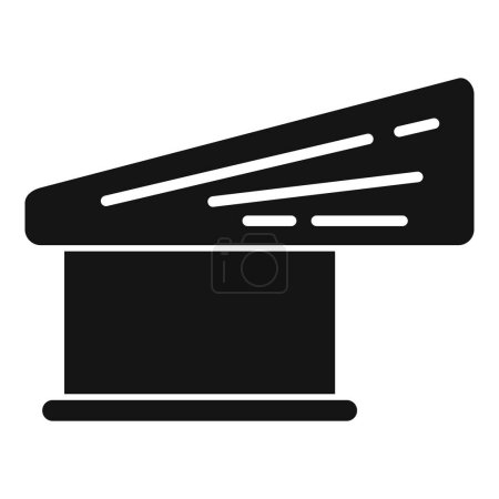 Minimalistisches Schwarz-Weiß-Vektor-Klappbrett-Symbol für Film, Kino und Filmproduktion, mit einem einfachen und flachen Design. Perfekt für Multimedia-, Regie- und Filmsymboldarstellungen