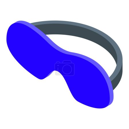 Máscara de sueño azul está acostado plano con una banda elástica, la promoción de una buena noche de sueño