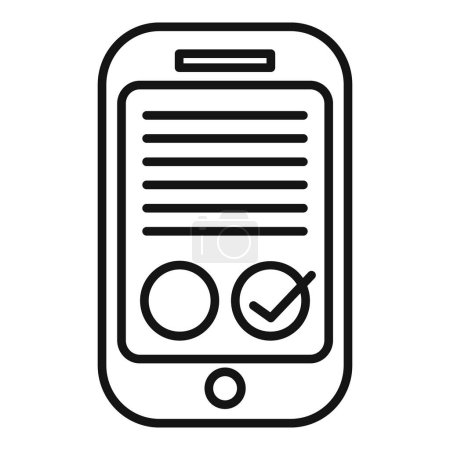 Simple icon of a smartphone showing a checklist being validated