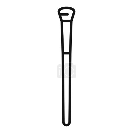 Simple line icon of a makeup brush, a tool used for applying makeup