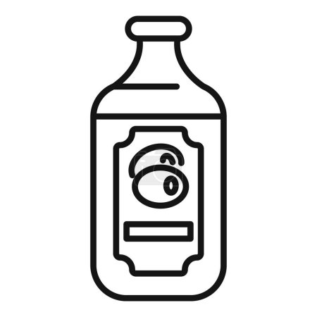 Outline icon of a bottle of extra virgin olive oil with a blank label, ideal for cooking and as a salad dressing