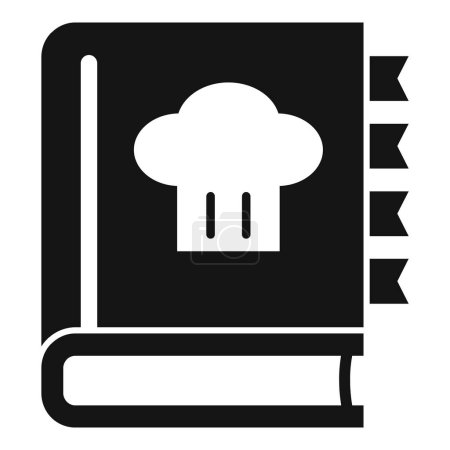 Icono del libro de cocina que representa una colección de instrucciones culinarias y orientación para preparar las comidas