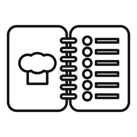 Open cookbook with chef hat icon symbolizing culinary arts, recipe organization, and meal planning