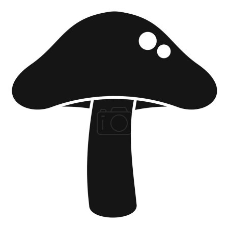 Simple black silhouette icon of a mushroom growing upwards