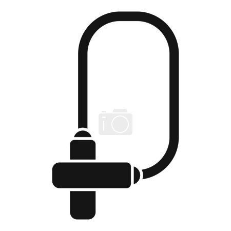 Icône de silhouette noire d'un cadenas de vélo, gardant un vélo sûr et sécurisé