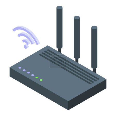 Wifi router is emitting a wireless signal, providing internet access for multiple devices