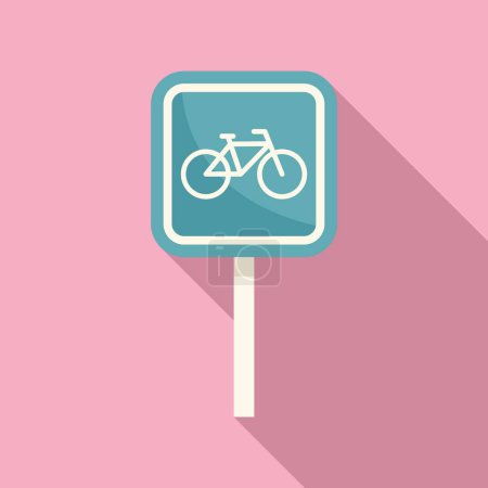Blaues quadratisches Fahrradschild, das eine Radroute oder einen Radweg anzeigt, zur Förderung des Radverkehrs und des aktiven Verkehrs