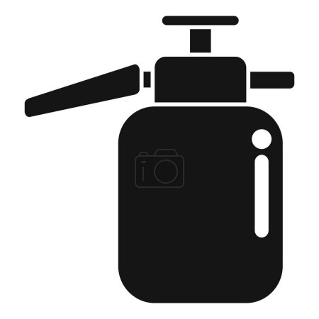 Einfaches schwarzes Glyphen-Symbol einer Sprühflasche, das häufig zur Reinigung von Produkten und Lösungen verwendet wird