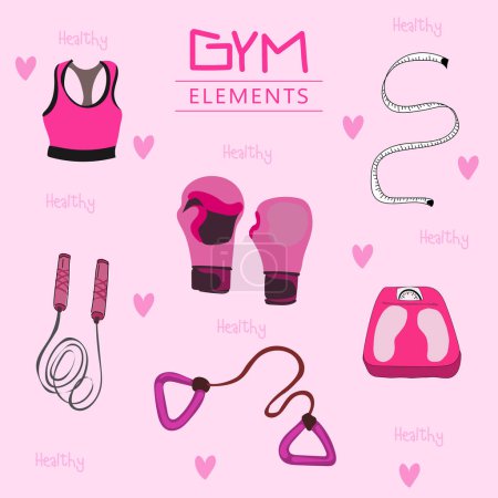 Fitness Equipment Vector Illustration Collection.