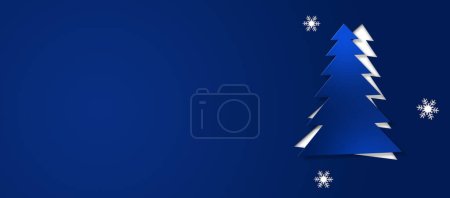 Foto de Navidad invierno navidad cortado abeto azul decoración banner - Imagen libre de derechos