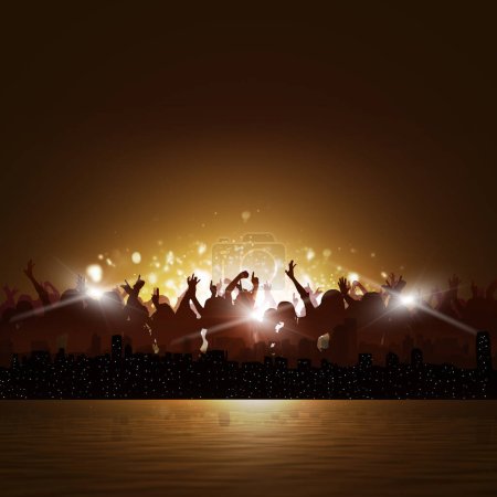 Foto de Disco music dancing. party night city background - Imagen libre de derechos