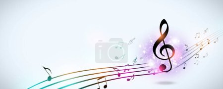 abstract music notes funky multicolor party background