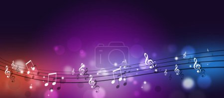 colorful multicolor music notes banner for party posters and backgrounds