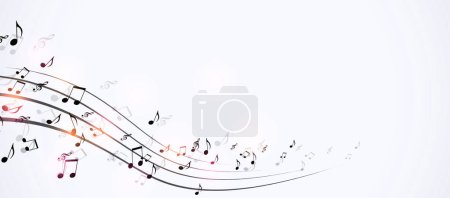 classical music banner with music notes on white background for music flyers cards and posters