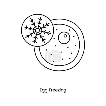 Illustration for Freezing female eggs, unfertilized female egg line icon in vector, medical illustration - Royalty Free Image