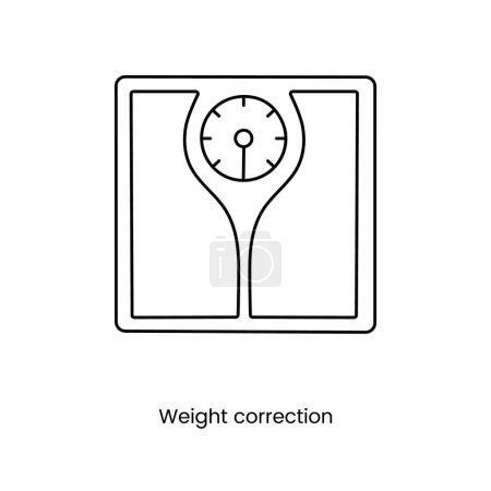 Illustration for Weight control icon floor scales line in vector, weight adjustment - Royalty Free Image