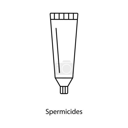 Téléchargez les illustrations : Méthode contraceptive icône de ligne de spermicide dans le vecteur - en licence libre de droit