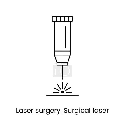 Téléchargez les illustrations : Laser surgery icon line vector, medical illustration of surgical laser - en licence libre de droit