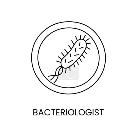 Illustration for Bacteriologist line icon in vector, illustration of medical profession - Royalty Free Image