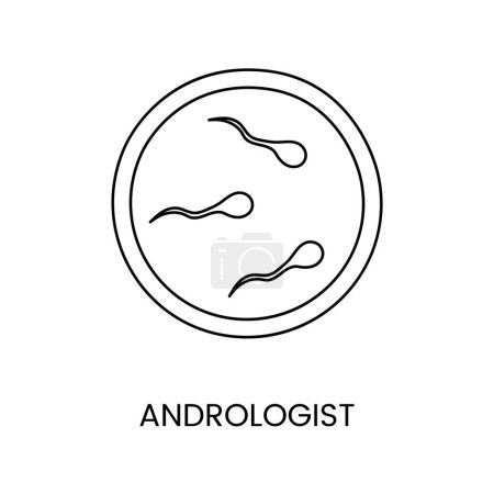 Illustrazione per Andrologist line icon in vector, illustration of medical profession - Immagini Royalty Free
