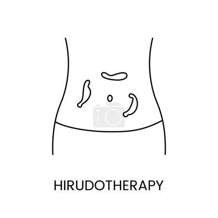 Illustration for Hirudotherapy line icon in vector, illustration of medical profession - Royalty Free Image