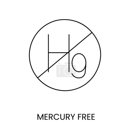 Illustration for Line icon in vector depicting no mercury, no mercury sign. - Royalty Free Image