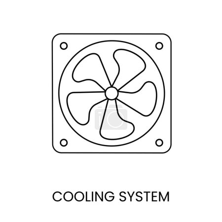 Illustration for Line icon depicting a cooling system feature in vector format - Royalty Free Image