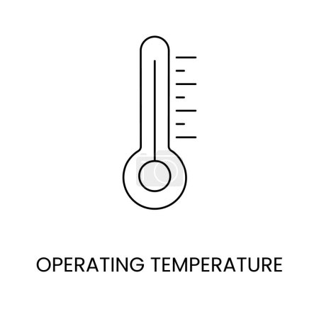 Icono de línea vectorial que representa la temperatura de funcionamiento.