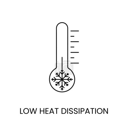 Illustration for Vector line icon representing low heat dissipation. - Royalty Free Image