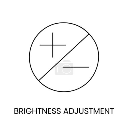 Ilustración de Icono de línea vectorial que representa el ajuste de brillo - Imagen libre de derechos