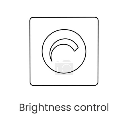 Ilustración de Icono de línea vectorial que representa un control de brillo - Imagen libre de derechos