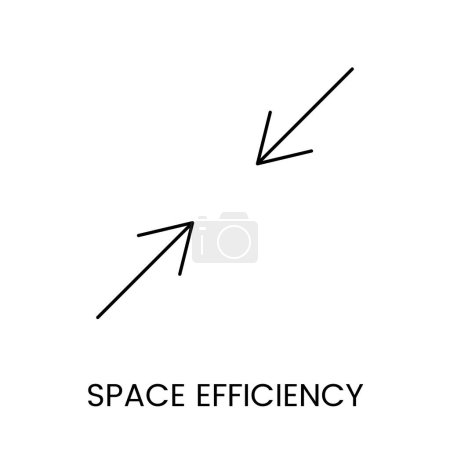 Téléchargez les illustrations : Efficacité de l'espace dans l'icône de ligne vectorielle - en licence libre de droit