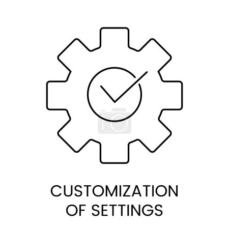 Icono de línea vectorial que representa la personalización de la configuración